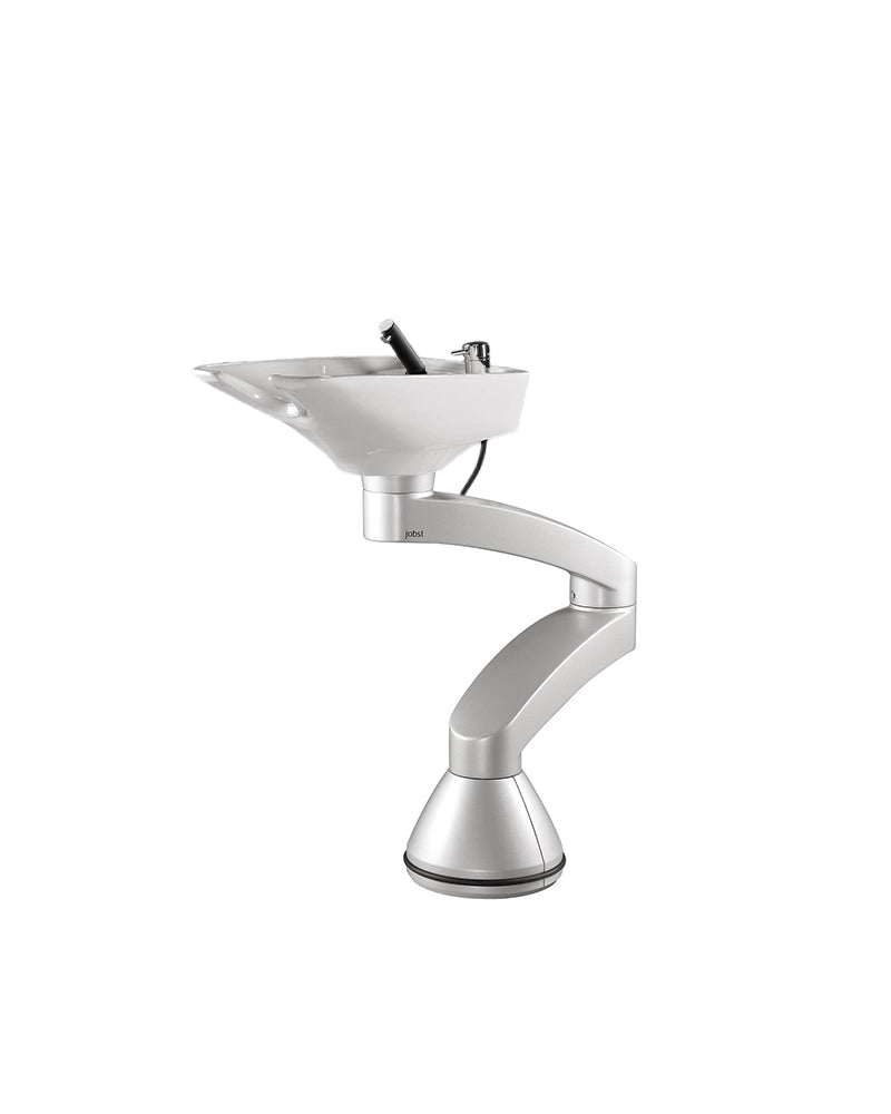 Contura swing PLUS - Aluminum pillar sink - White basin